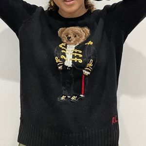 COPY - Ralph Lauren- black polo bear knit sweater